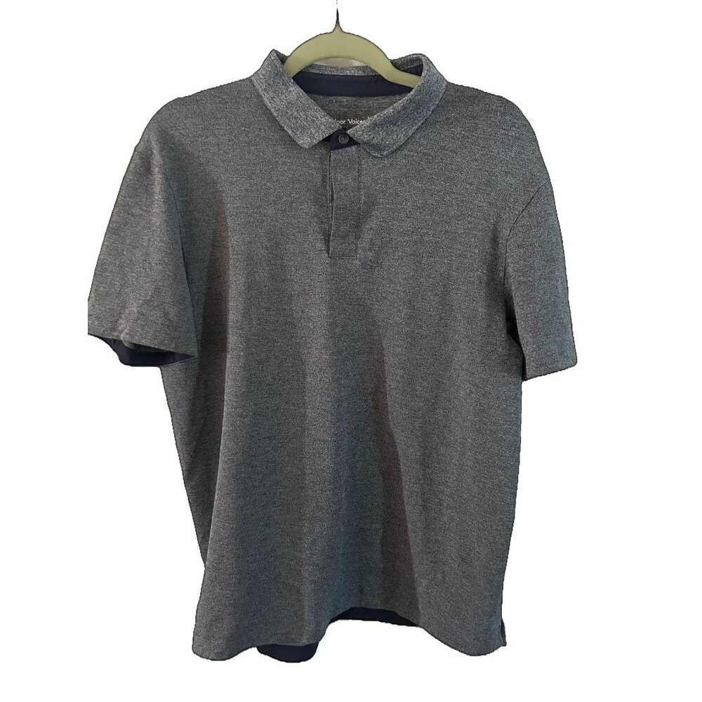 Men's Outdoor Voices Gray/Blue Short Sleeve Polo Sz L